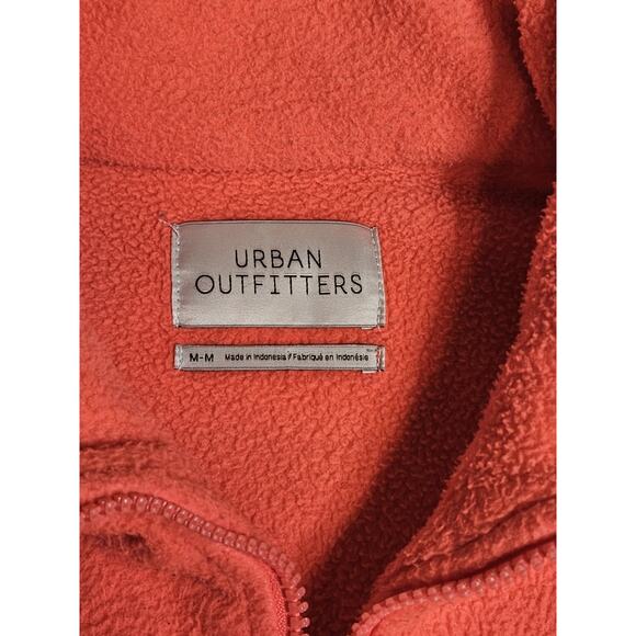 Urban Outfitters Sweatshirt Women's Medium Pink Fleece Full-Zip Jacket W/Pockets - Picture 3 of 7